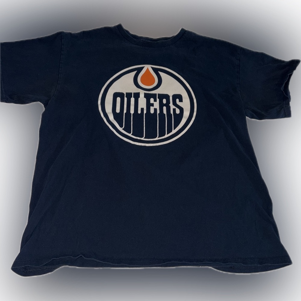 NHL Oilers Navy Blue Short Sleeve Tee